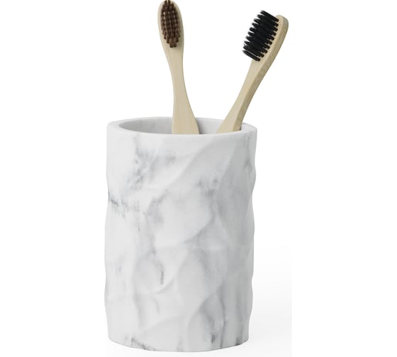 Изображение товара Настольный стакан для зубных щеток FORA WHITE ROCK, полирезин FOR-WRK044