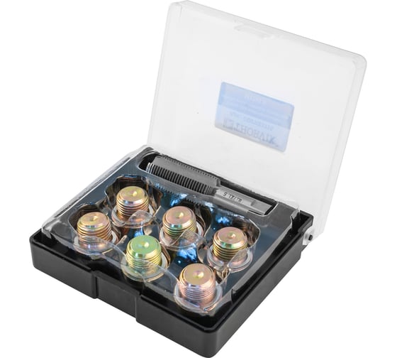 Изображение товара Набор для восстановления резьбы сливного отверстия поддона Thorvik ODPRK1715 M17х1.5, 7 пр 53213