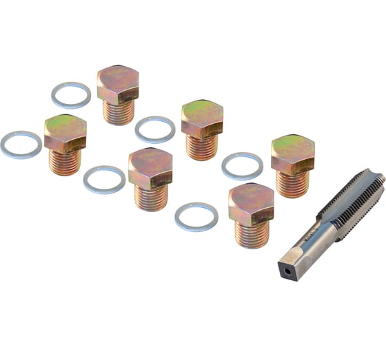 Изображение товара Набор для восстановления резьбы сливного отверстия поддона Thorvik ODPRK1515 M15х1.5, 7 пр 53212