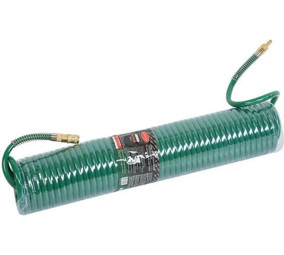 Изображение товара Шланг витой полиуретановый 10х14 мм, 10 м, с быстроразъемами, латунь, максимальное давление 15bar, рабочая температура от -20 до +60°С Rockforce RF-1410-10M(15097)