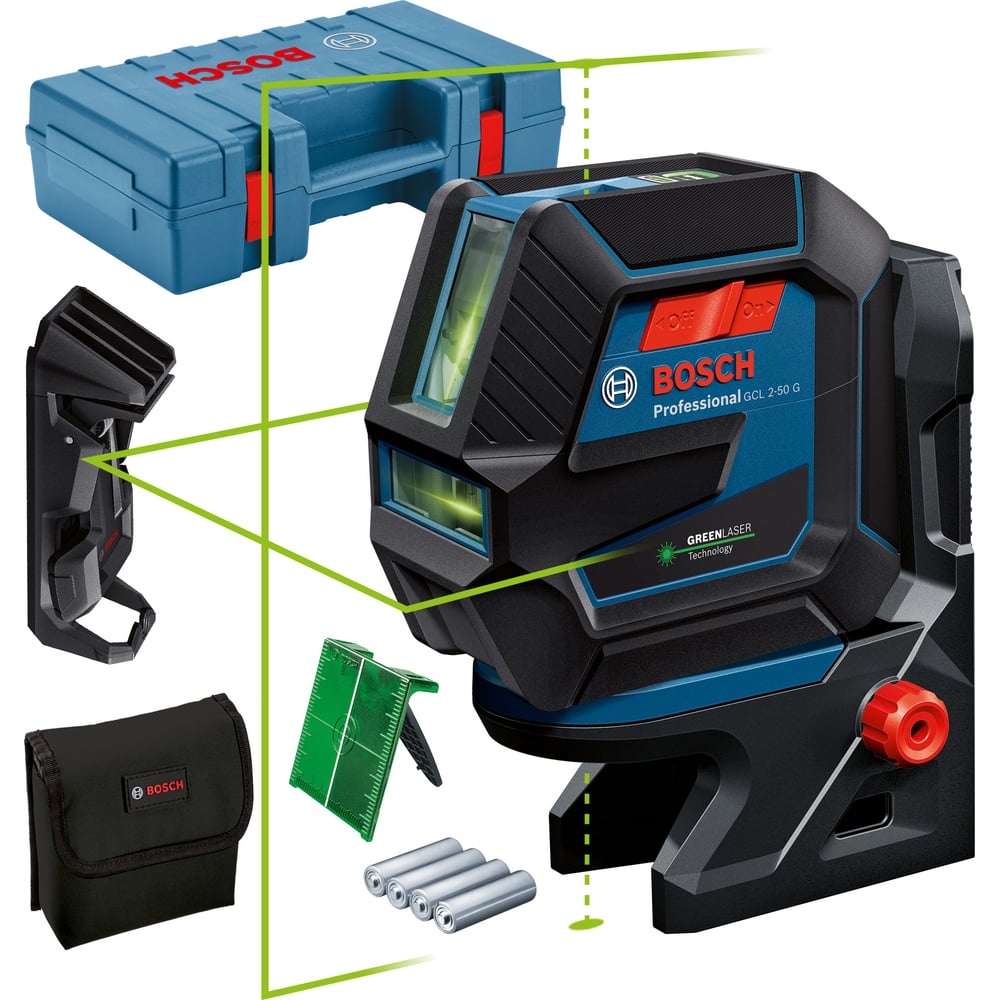 Комби-лазер Bosch GCL 2-50G + RM10 + клипса + кейс 0601066M02