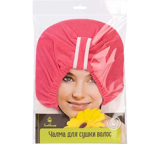 Изображение товара Полотенце для сушки волос, для бани и сауны ГлавБаня "Чалма" микрофибра Б904