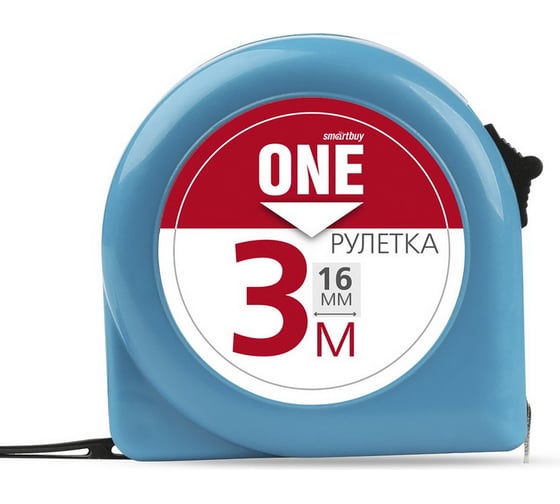 Изображение товара Измерительная рулетка Smartbuy 3мх16мм, пластиковый корпус, фиксатор, усиленный зацеп SBT-MTP-316P1