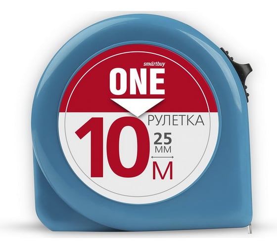 Изображение товара Измерительная рулетка Smartbuy 10мх25мм, пластиковый корпус, фиксатор, усиленный зацеп SBT-MTP-1025P1