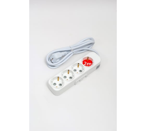 Изображение товара Удлинитель ELBI Myra с заземлением, 4 входа, с защитными шторками, 2м, 3x1 527-010202-411