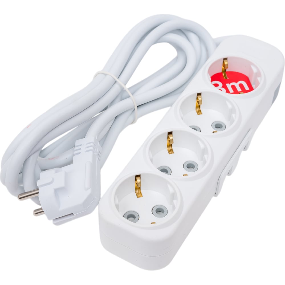 Изображение товара Удлинитель ELBI Myra с 4 входами и защитными шторками, 3 метра