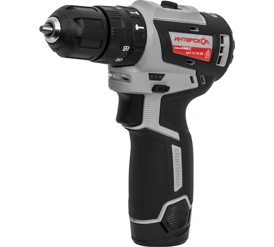 Изображение товара Бесщеточная аккумуляторная дрель-шуруповерт Интерскол ДАУ-10/12В 38 МиниМАКС (Li-ion, кейс, 2 аккум., 2,5 Ач, ЗУ) 767.2.2.45
