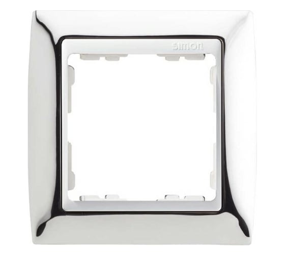 Изображение товара Рамка Simon декоративная, 1 пост, S82, хром-белый 82614-63