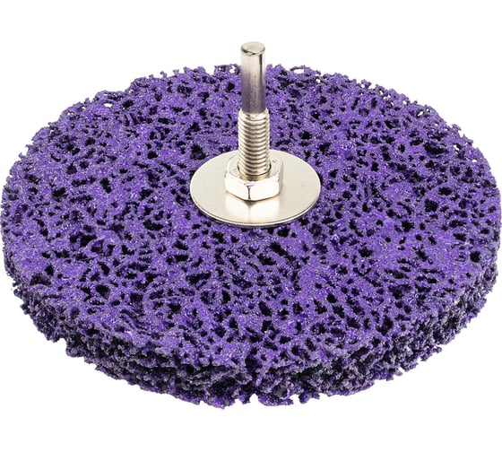 Изображение товара Круг абразивный зачистной для дрели 125 мм, фиолетовый, Ø хвостовика 6 мм, max об/мин 11000, в блистере Forsage F-BD125L(48952)