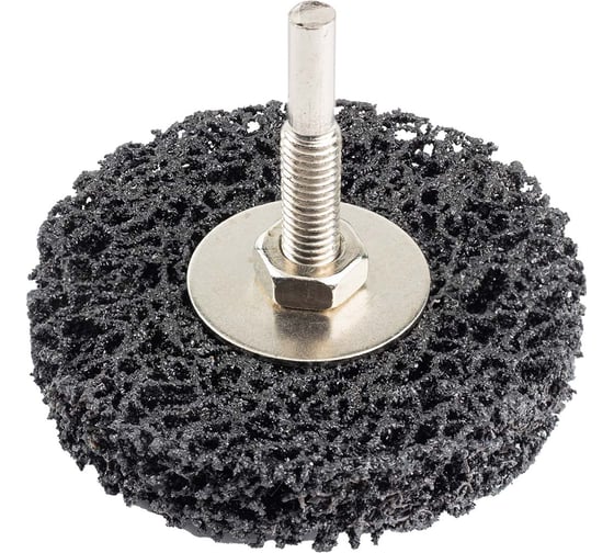 Изображение товара Круг абразивный зачистной для дрели 125 мм, черный, Ø хвостовика 6 мм, max об/мин 11000, в блистере Forsage F-BD125R(19770)