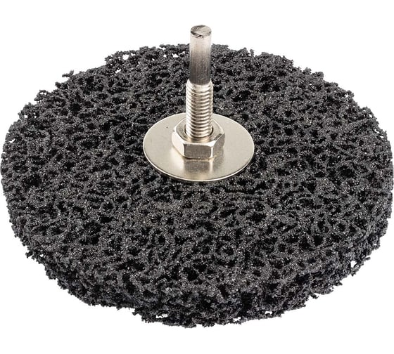 Изображение товара Круг абразивный зачистной для дрели 115 мм, черный, Ø хвостовика 6 мм, max об/мин 11000, в блистере Forsage F-BD115R(19768)