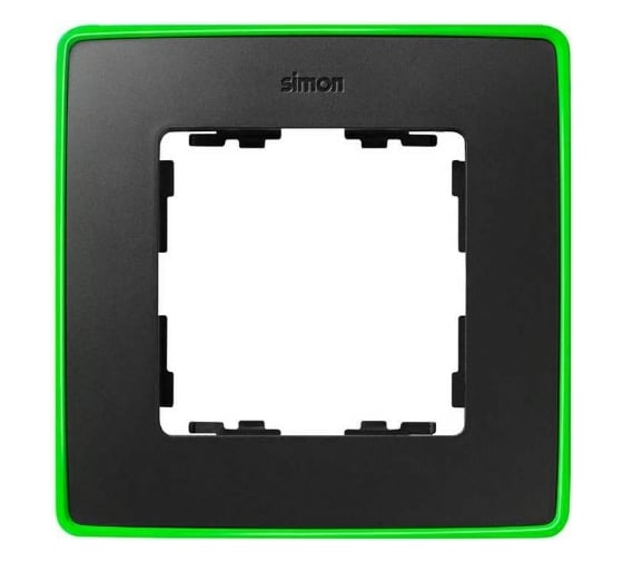 Изображение товара Рамка Simon декоративная, 1 пост, Select, Neon, S82 Detail, графит-зелёный 8201610-260