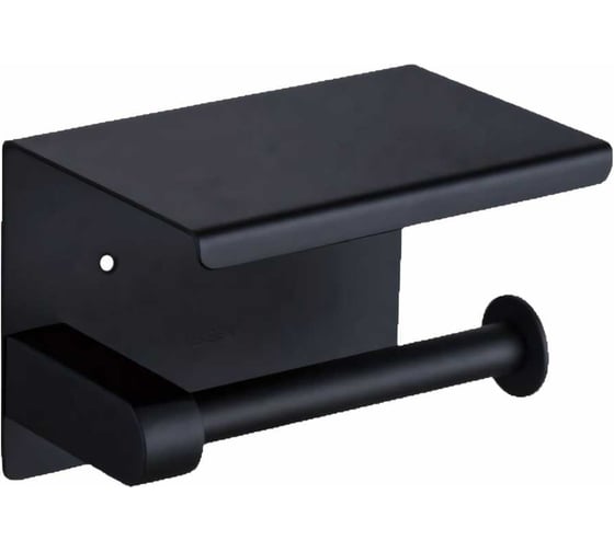 Изображение товара Держатель для туалетной бумаги Mario с полочкой для телефона, черный, металл 80644