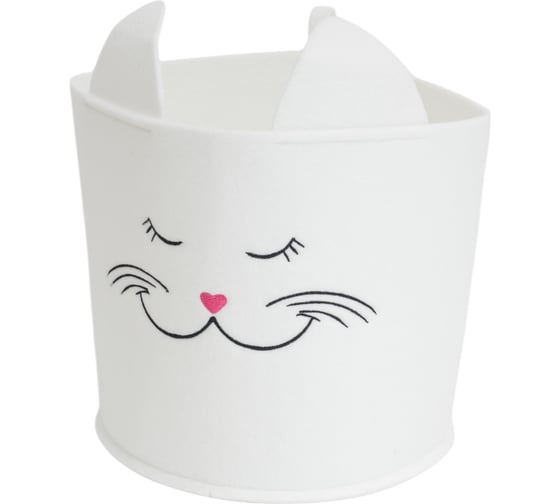 Изображение товара Органайзер для хранения Eva "Корзинка "FUNNY" Киса белая", 24x24x22 см, 8 л Я4760