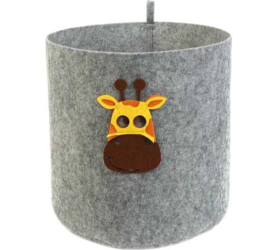 Изображение товара Органайзер для хранения Eva "Корзинка "FUNNY" ЖИРАФ", светло-серый, 30x30x30 см, 18 л Я47332