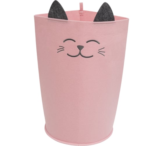 Изображение товара Органайзер для хранения Eva "Корзинка "FUNNY" Котик розовый", 30x30x48 см, 29 л Я47223