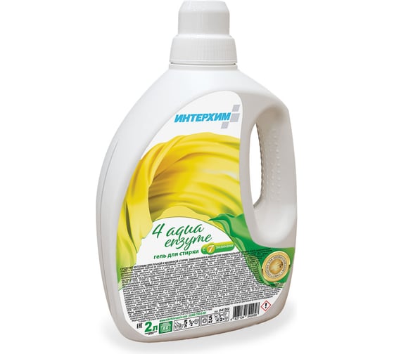 Изображение товара Концентрированный гель для стирки ИНТЕРХИМ с добавлением смеси 7 энзимов, 2 л 4 aqua enzyme ih41302