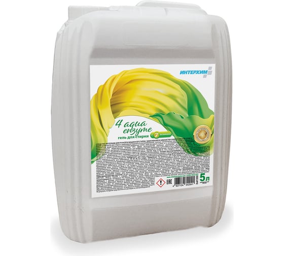 Изображение товара Концентрированный гель для стирки ИНТЕРХИМ с добавлением смеси 7 энзимов, 5 л 4 aqua enzyme ih41350