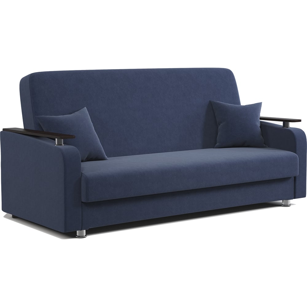 Изображение товара Диван книжка Шарм Мелодия синий размер 2150x1000 мм велюр ультра миднайт