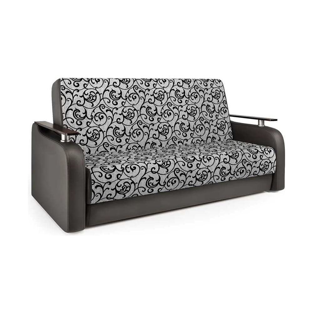 Изображение товара Диван-книжка Шарм Грант М 120 экокожа шоколад и шенилл узоры 903021024