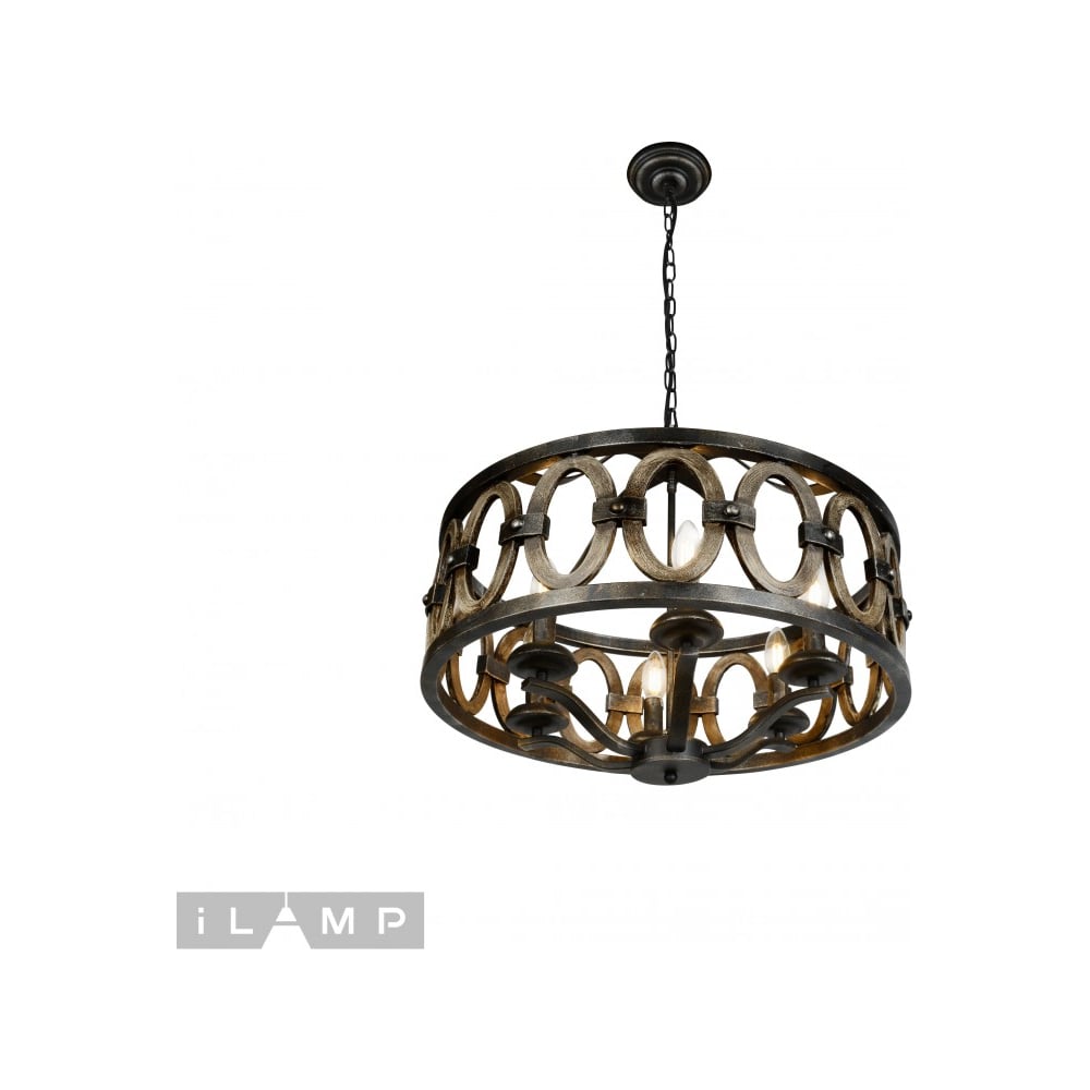 Изображение товара Подвесная люстра iLAMP Organic Loft192-6, стиль лофт, 6 ламп, коричневая металлическая
