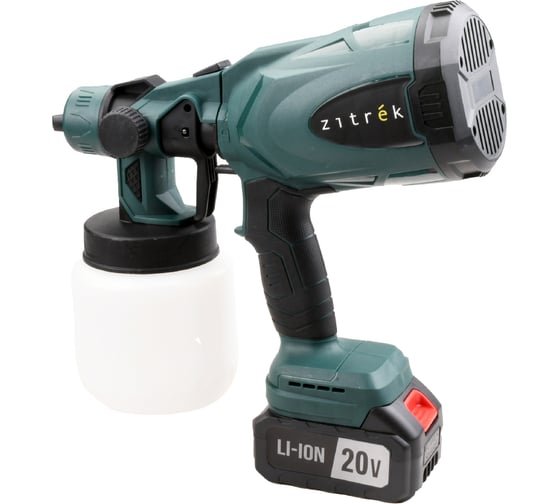 Изображение товара Краскопульт аккумуляторный Zitrek ZKSG 20 Li, 20В, 1x4.0Ач, 800мл 085-1030