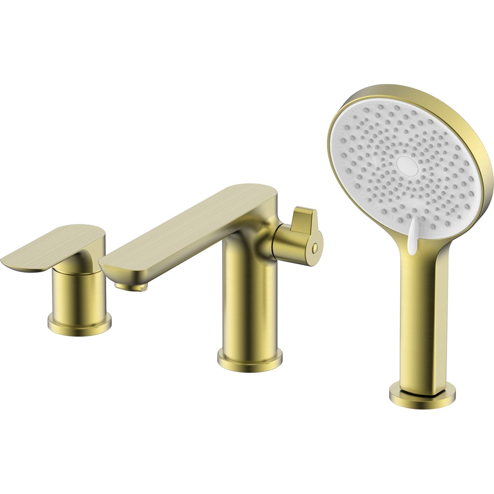 Изображение товара Смеситель для ванны RAGLO на 3 отверстия золотой сатин R03.31.03