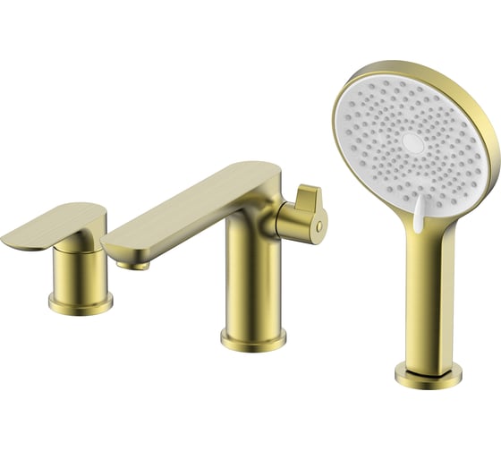 Изображение товара Смеситель для ванны RAGLO на 3 отверстия золотой сатин R03.31.03