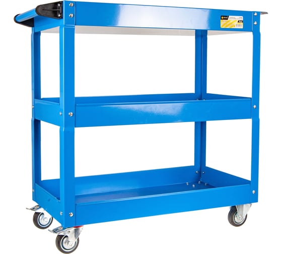 Изображение товара Тележка инструментальная 3-х полочная с навесным лотком Эврика 700х350х660мм ER-64300 288770