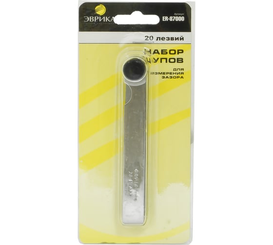 Изображение товара Набор щупов для измерения зазора Эврика (0,05 - 1,00 мм) 20 лезвий ER-87000 805929