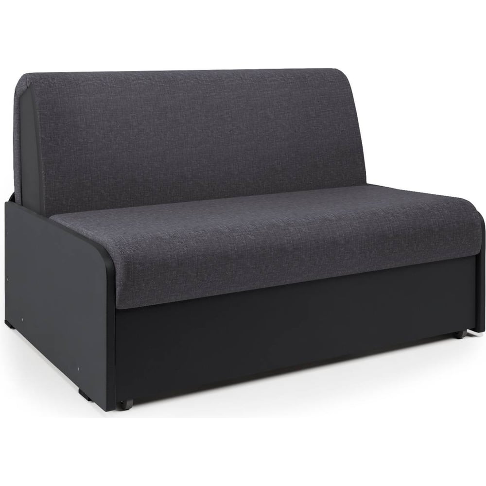 Изображение товара Диван кровать Шарм Коломбо БП 140 серый и черная экокожа современный функциональный