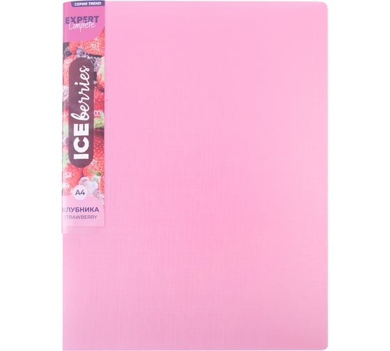 Изображение товара Папка с металлическим прижимом Expert Complete A4 700 мкм 20 мм лён 1 шт. Trend ICEberries клубника ECAPP073 759182