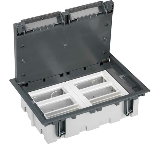 Изображение товара Люк в пол Simon, на 6 S-модулей, 12 модулей К45, глубина 90-120мм, фальшпол, серый SF610-1