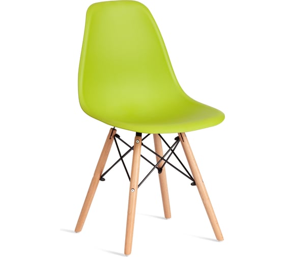 Изображение товара Стул Tetchair CINDY (EAMES) (mod. 1801) дерево бук/металл/сиденье пластик, 45x51x82 см, Olive (оливковый) 21373