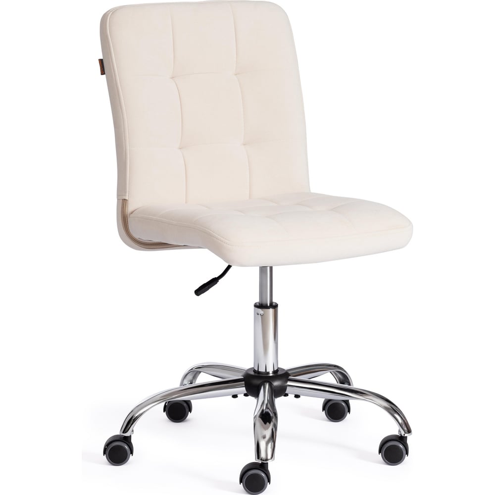 Изображение товара Современное офисное кресло Tetchair FIESTA флок молочный, регулировка высоты, колесики