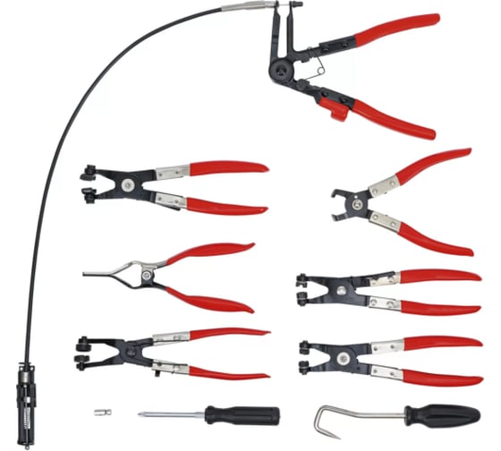 Изображение товара Набор щипцов для снятия и установки хомутов и шлангов Rockforce 9пр., в кейсе RF-909G3(17006)
