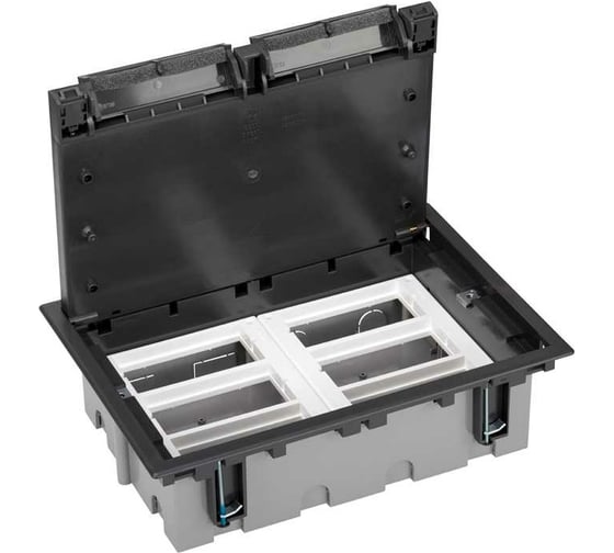 Изображение товара Люк в пол Simon, на 6 S-модулей, 12 модулей К45, глубина 90-120мм, фальшпол, графит SF610-14