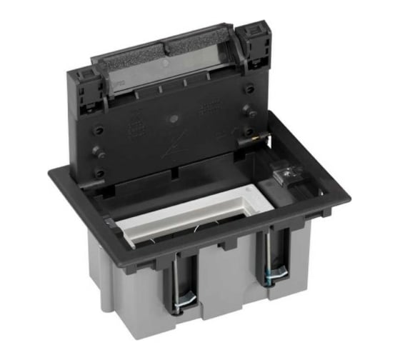 Изображение товара Люк в пол Simon, на 1 S-модуль, 2 модуля К45, глубина 90-120мм, фальшпол, графит SF110-14