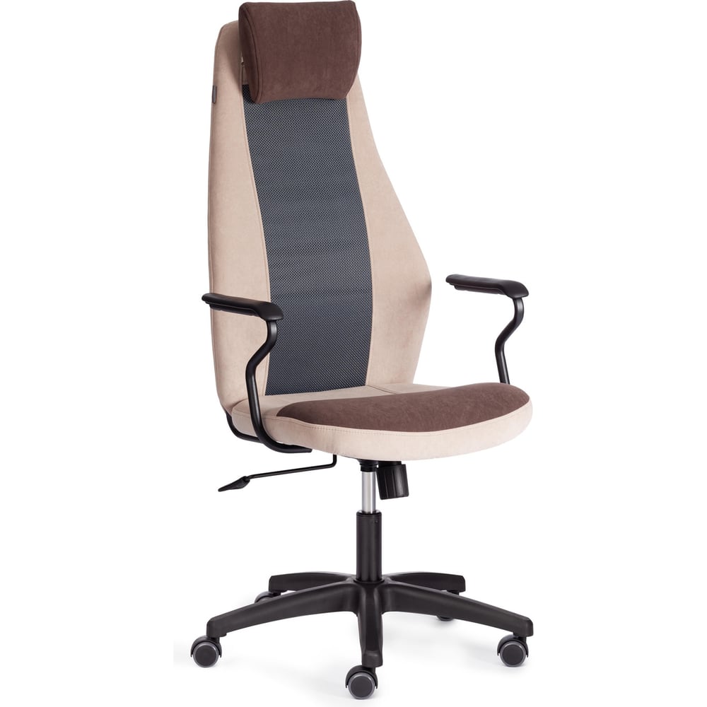Изображение товара Офисное кресло Tetchair AVIATOR флок коричневый бежевый серый регулируемое