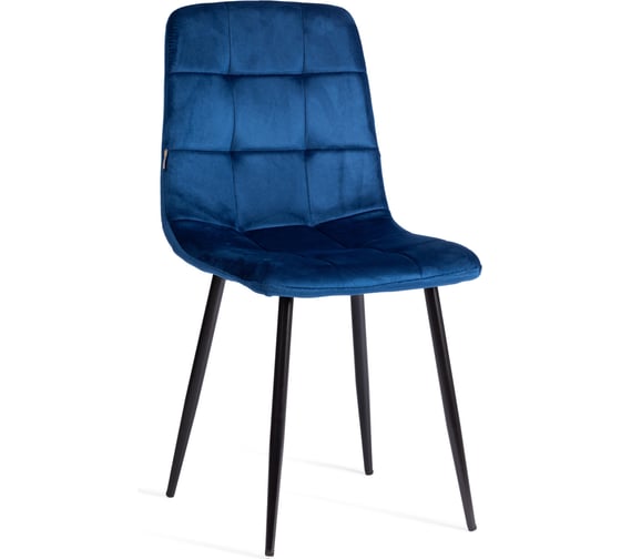 Изображение товара Стул Tetchair CHILLY (mod. JSC-220) велюр/металл, 44,5x52.5x88 см, Blue (синий) HLR64 / черный 24277