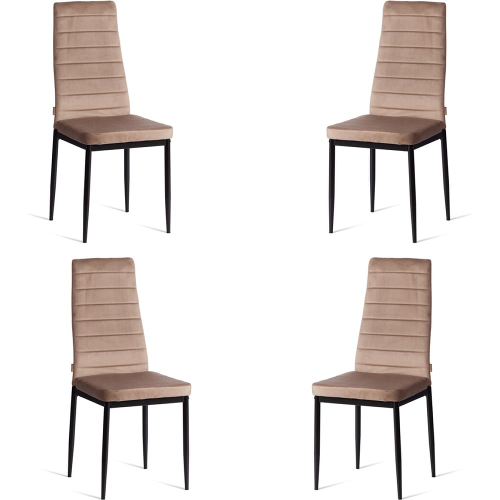 Изображение товара Комплект стульев Tetchair 6 шт. модерн бежевый черный металлокаркас