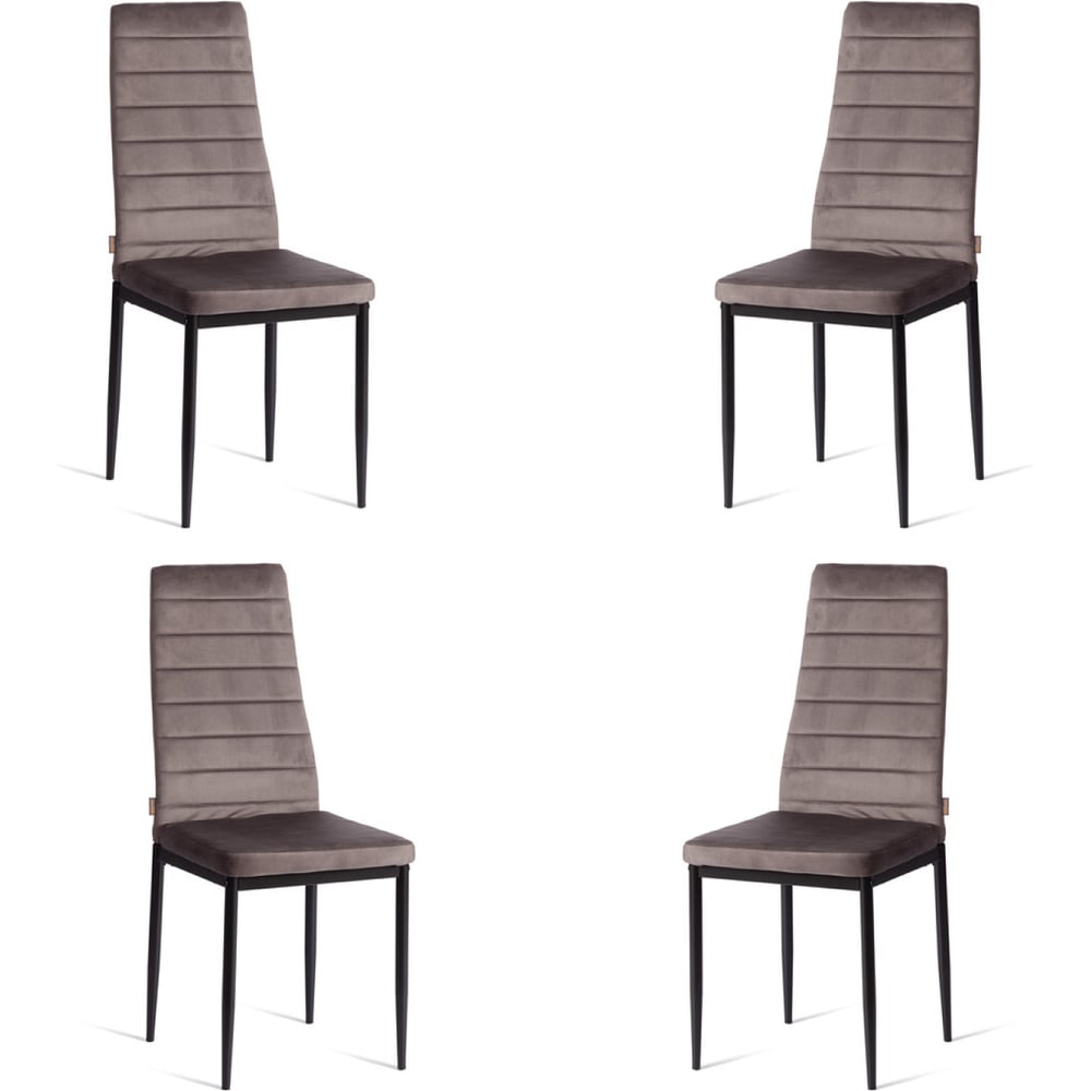 Изображение товара Комплект 6 стульев Tetchair JSC02-1 из металла и флокa в стиле модерн