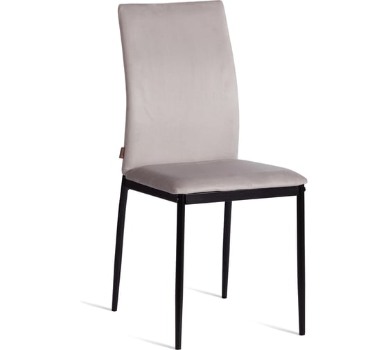 Изображение товара Комплект стульев Tetchair 6 шт. CAPRI (mod. BC565-DC) металл, флок, 43x53x92 см, Light grey (светло-серый) HLR14 / черный 21262