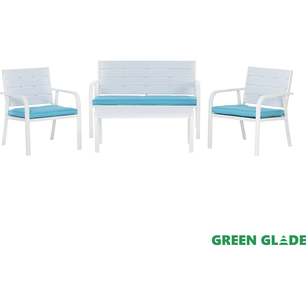 Изображение товара Комплект садовой мебели Green glade 7130, стол, диван и кресла, белый