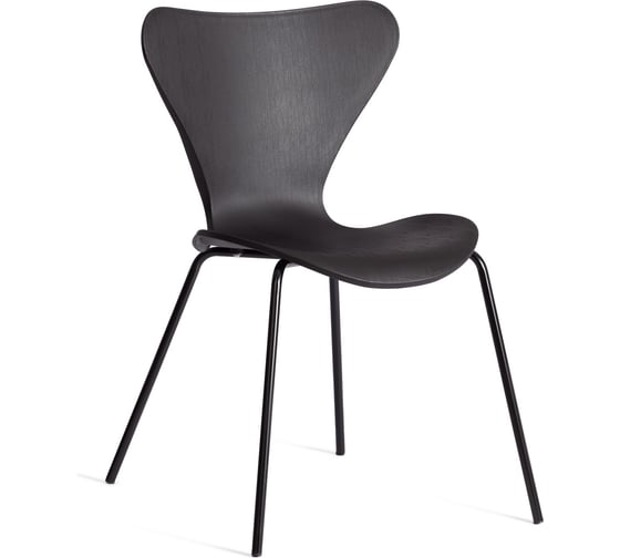 Изображение товара Стул Tetchair Jacobsen пластик/металл, 45x54.5x80 см, Black (черный) / Black (черный) 21832
