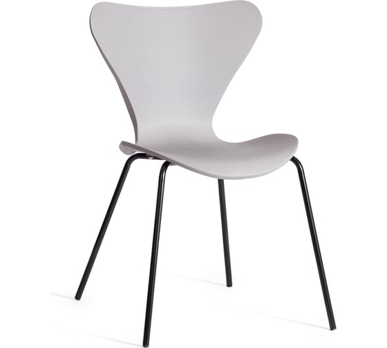 Изображение товара Стул Tetchair Jacobsen пластик/металл, 45x54.5x80 см, Grey (Cерый) /Black (черный) 21833