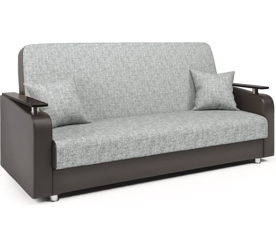 Изображение товара Диван-книжка Шарм Мелодия ДП №1 120 шенилл серый и экокожа шоколад 104210005