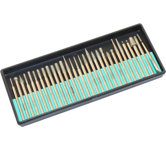 Изображение товара Набор головок алмазных 30 шт, хвостовик 3 мм, 3.0x3х7x45 мм CNIC 27991