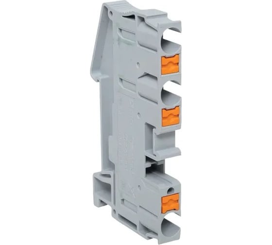 Изображение товара Клеммная колодка пружинная EKF 6 Push-in 3 вывода серая PIT-6-3