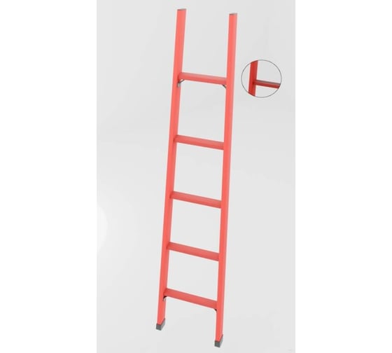 Изображение товара Лестница стеклопластиковая приставная Оникс Технологии ЛСП-2,0А с абразивным покрытием ступений, h=2000 мм 1065L-ONIKS